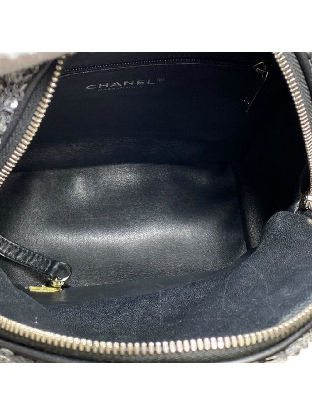 Chanel Sequin Waterfall Backpack CC Logo Gray Black Silver Lightweight Practical - Picture 6 of 10
